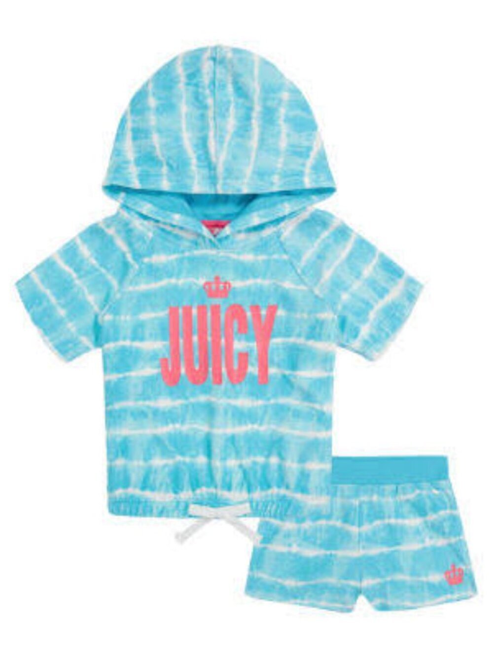 Juicy Couture Toddler Girls' 2-Piece Blue & White Tie Dye Short Set Size 5T